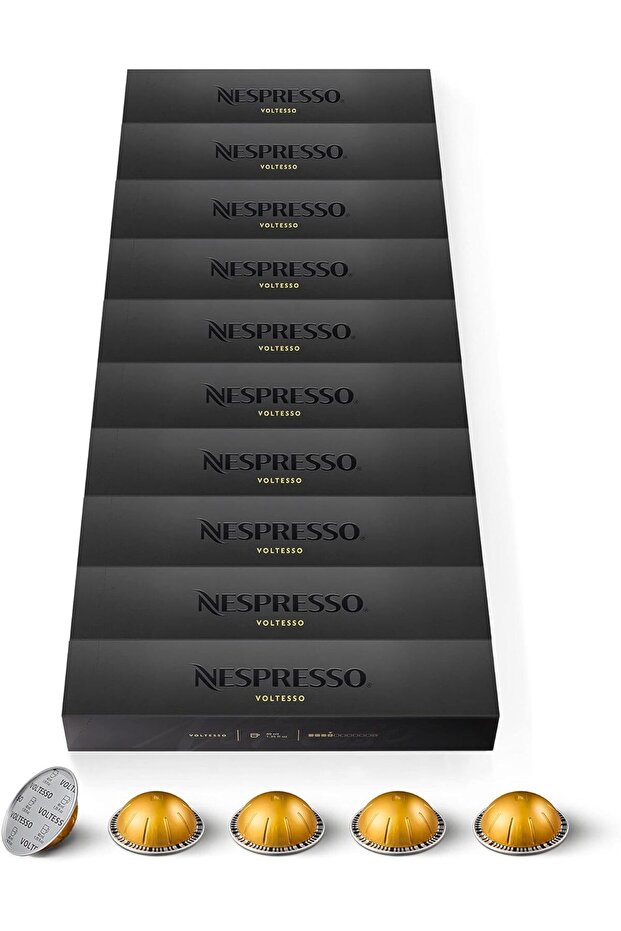Vertuo 100 Voltesso Coffee Capsules, Intensity 4, Espresso 40 ml, (10 Packs of 10)