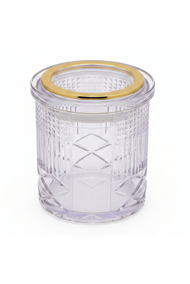 Acrylic Storage Canister with Lid Stylish Organizer Container 12 × 10 cm