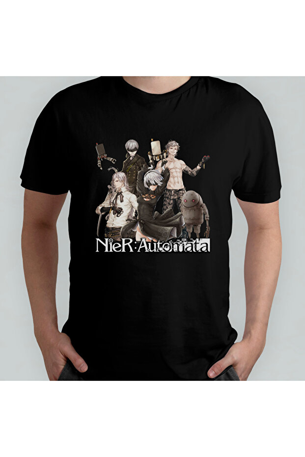 Nier Automata Unisex 100% Cotton Crew Neck T-Shirt Model 1