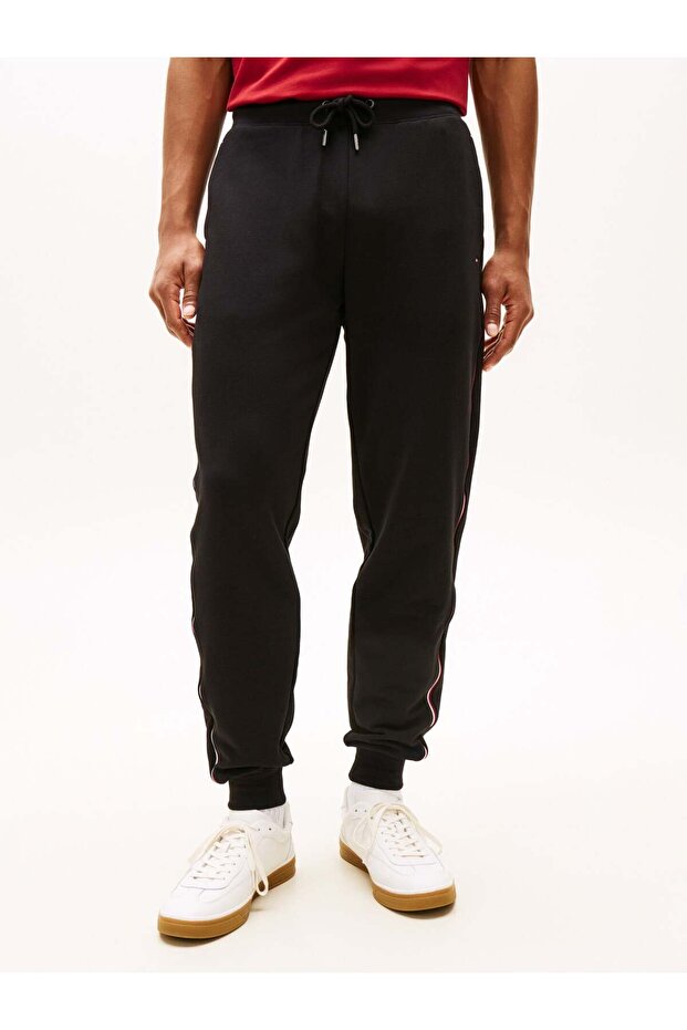 Global Stripe Sweatpants - Regular Fit Stripe Detail 100% Cotton Men's Sweatpants