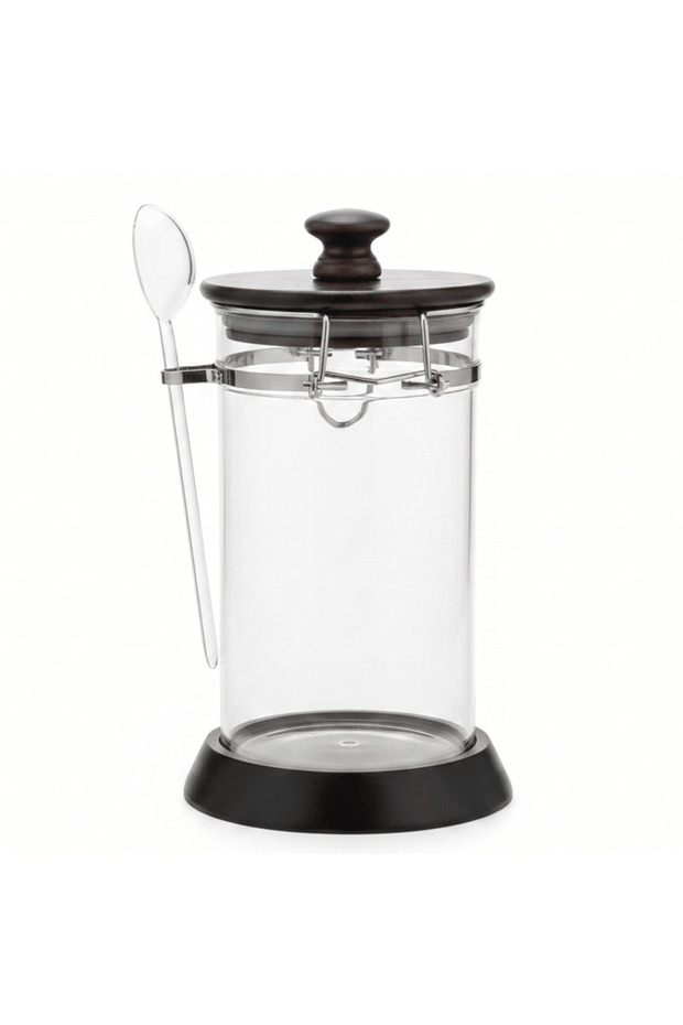 Acrylic Storage Canister with Elegant Spoon and Lid 20 × 10 cm