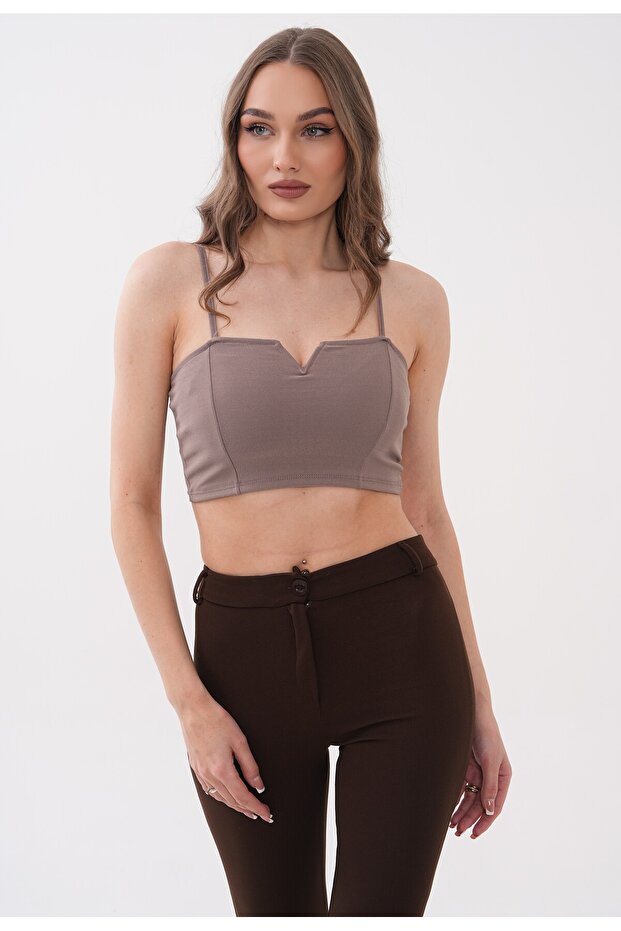 Women's Corset-Style Front-Buckle Bustier Blouse