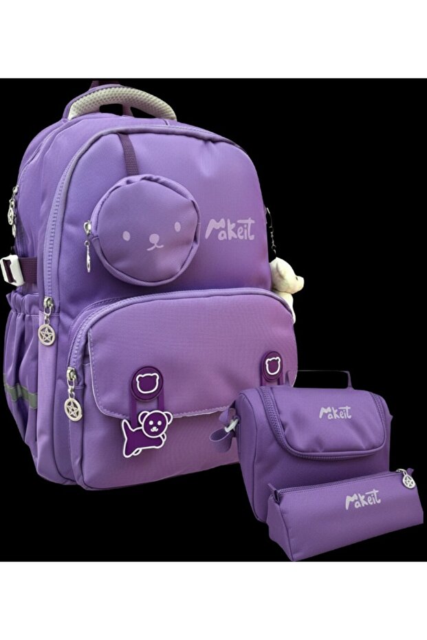 Makeit 3-Piece Primary School Bag 04552 Purple