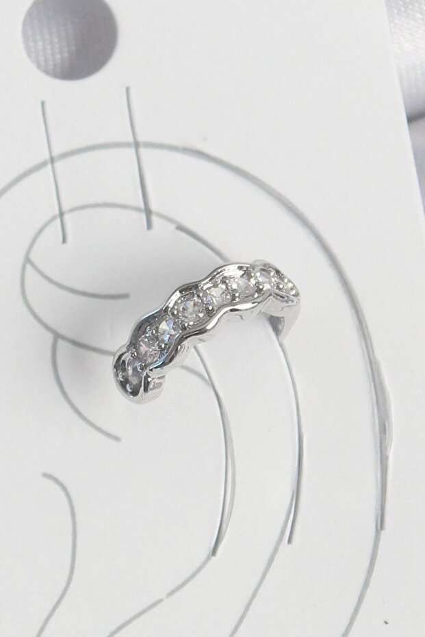 Brass Silver Color Zircon Stone Cartilage Model Women's Earrings