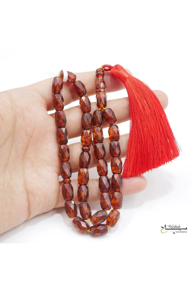 Pressed Baltic Amber rosary 33 beads 21.5g 7.5-11.5 mm