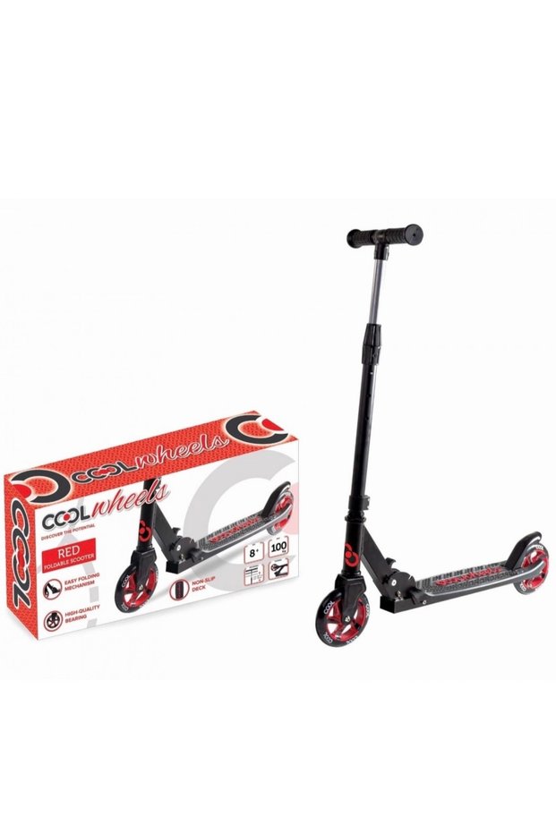 8+ red 2 wheel metal folding scooter