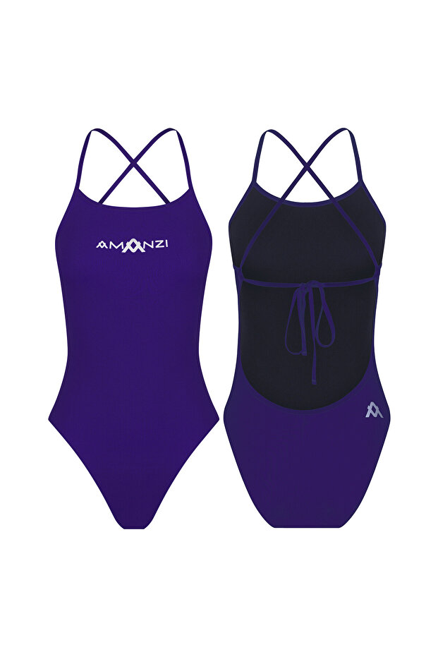 Amanzi Tie Back Blueberry Girls' Training Swimsuit