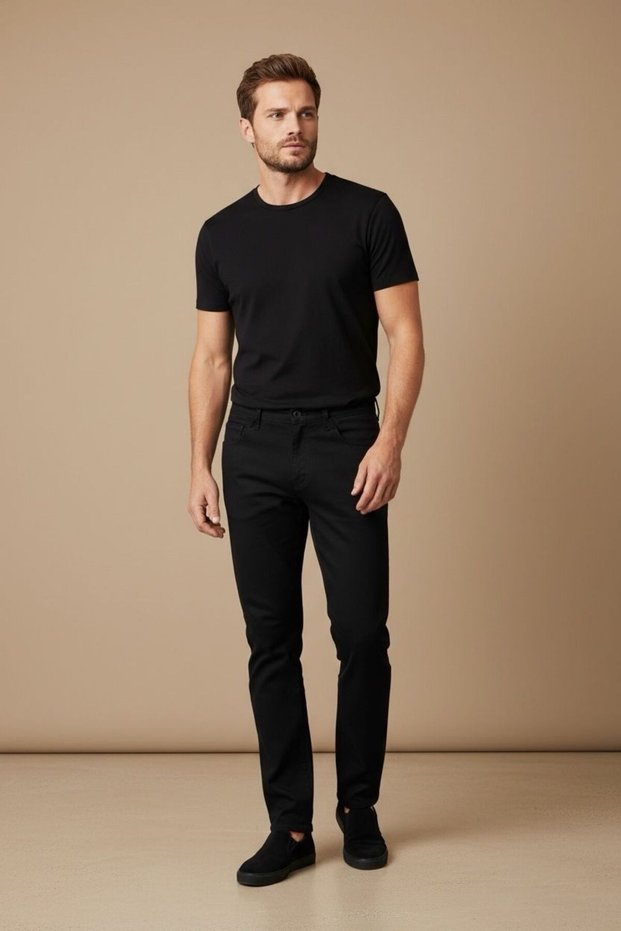 İnterview Roys Linen Look Cotton Black Trousers