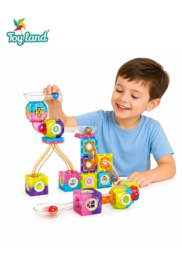 Magnetic Marble Run Building Set for Kids – STEM Learning Construction Toy with Balls, Tracks & Connectors, Creative Educational Playset
