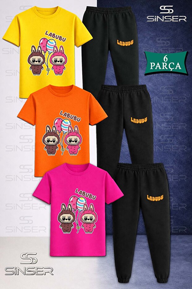 Children's Labbu 2-Piece Balloon 3-Piece T-Shirt Tracksuit Set