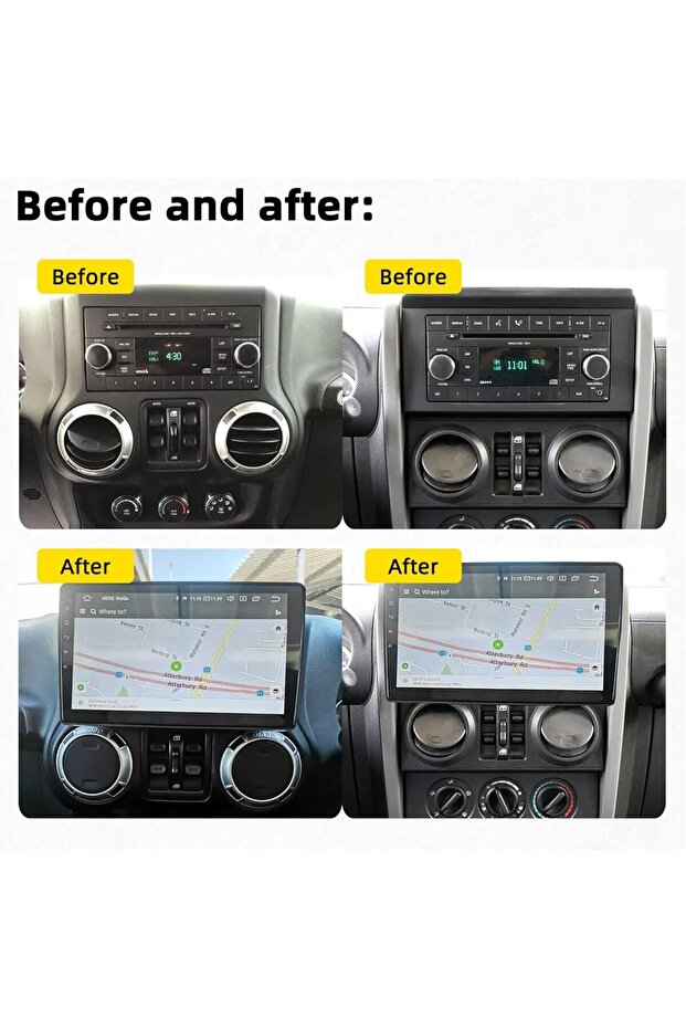 Jeep Wrangler android screen Model 2008-2016 caprlay android auto reverse camera included - 3