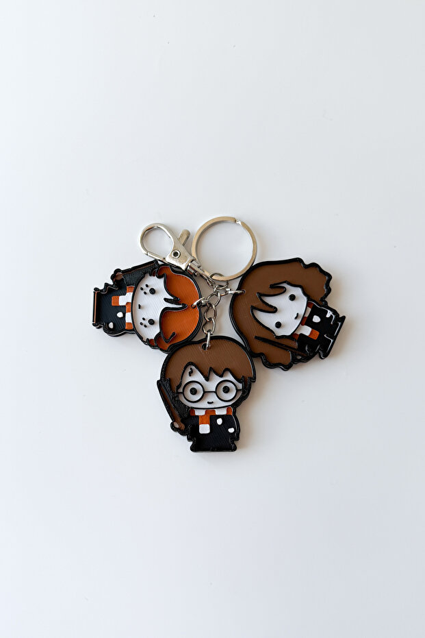 Harry Potter-Ron-Hermione Silver Chain Keychain, Bag Ornament