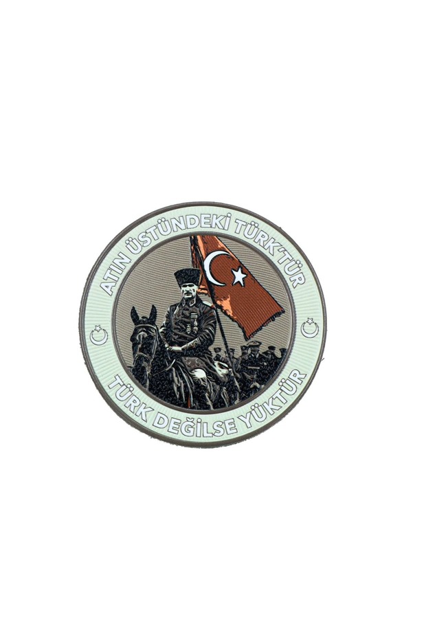 Atatürk Patch - Velcro Patch with the Text "The Turk Is on the Horse" (9.5 cm)