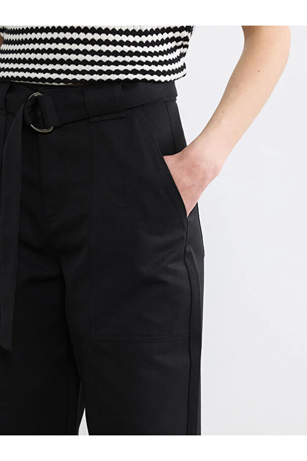 Black Women's Trousers with Belt