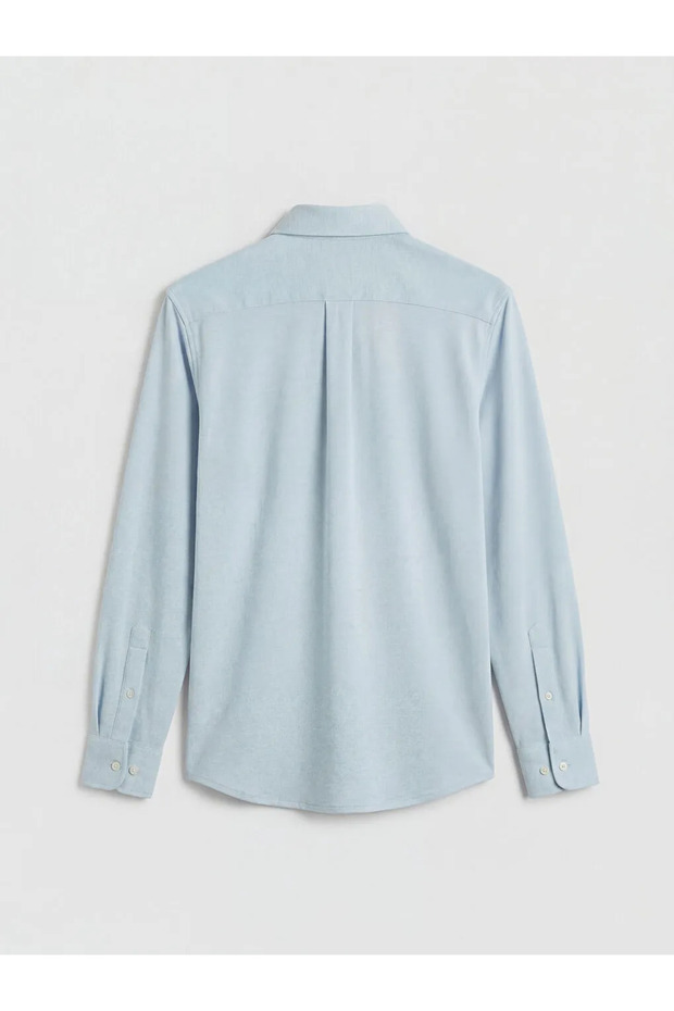 Blue Slim Fit Men's Oxford Shirt
