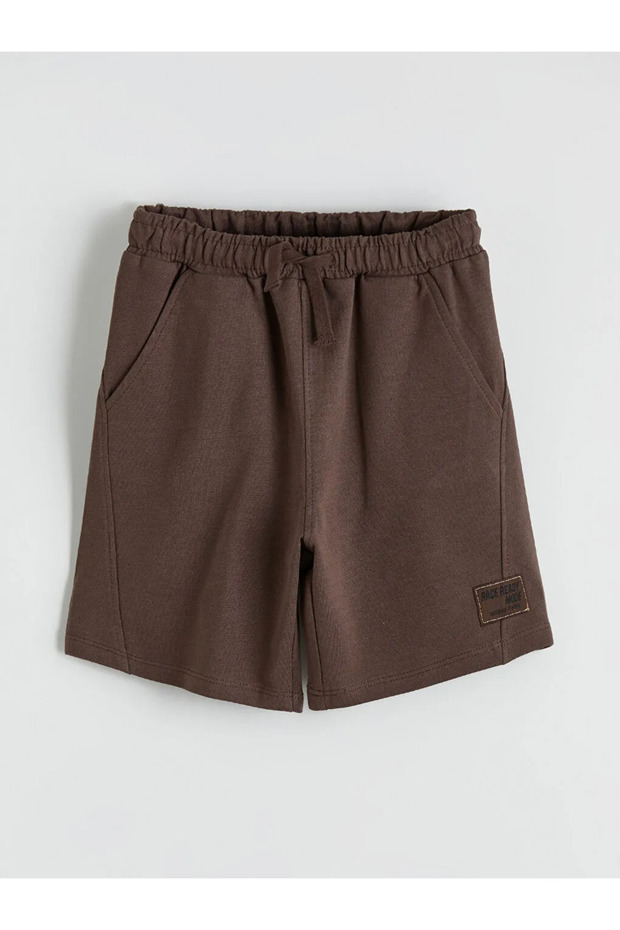 Brown Boy's Shorts with Elastic Waist
