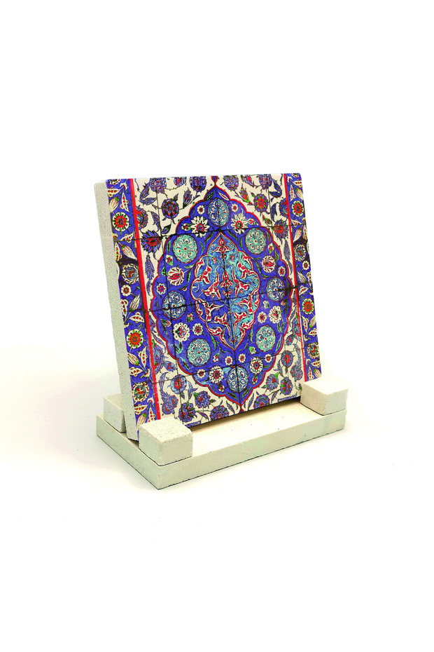 طاولة حجرية مطبوعة بنمط بلاط حجرية من عهد السلطان سليمان 10x10 1G-Çini4