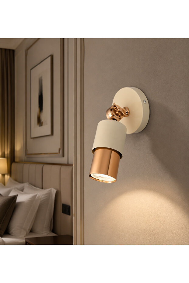Lotus Single Decorative Gold Plated & Cream Movable Wall Sconce (Daylight Led Bulb Included...)