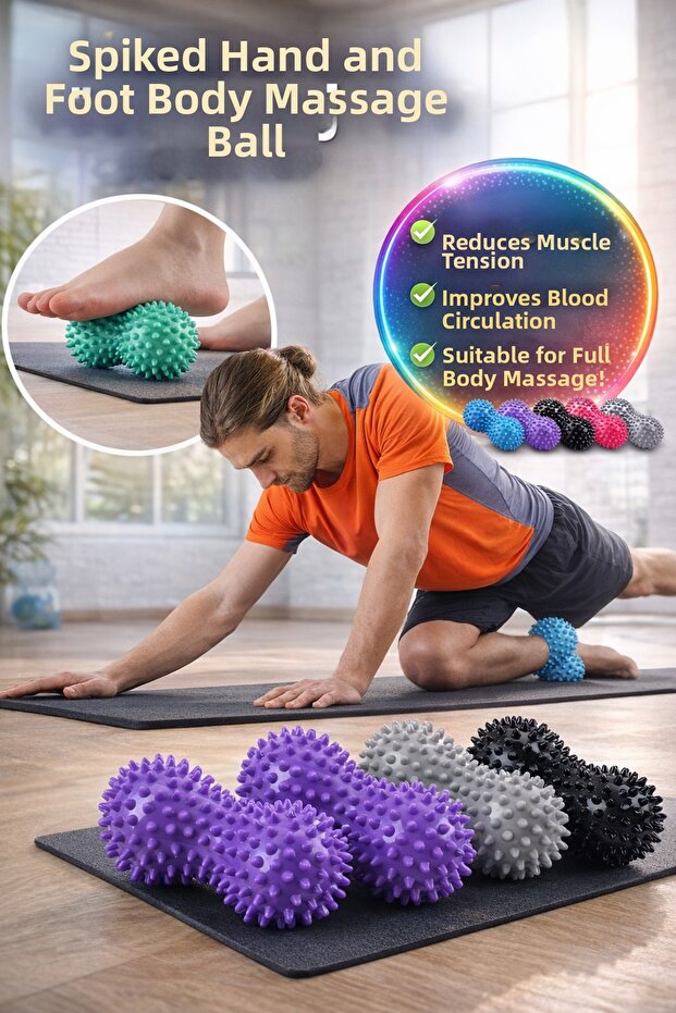 1 Piece Spiky Massage Ball Peanut Roller Foot Back Neck Muscle Relaxer Physio Exercise Ball
