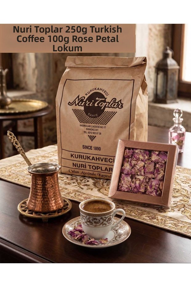 250 Gr Turkish Coffee 100 Gr Rose Leaf Rose-Floral Delight