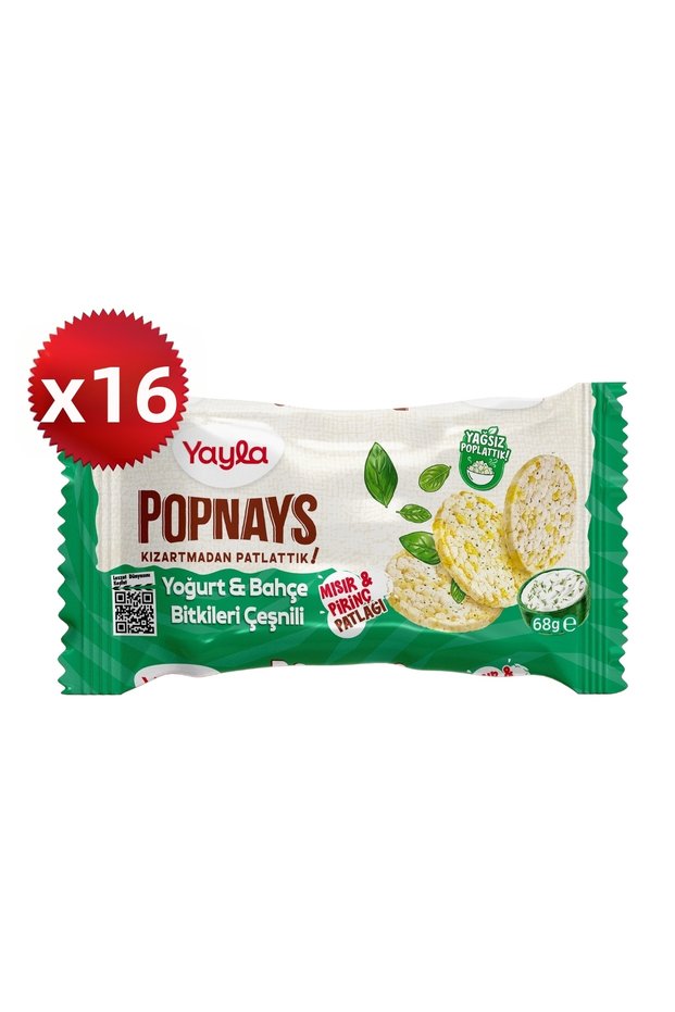 Popnays Yogurt and Garden Herbs Seasoned Corn and Rice Pops 68 g X16
