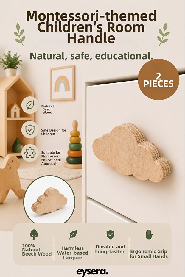 Children's Room Furniture Handle, Drawer Handle, 2 Pieces