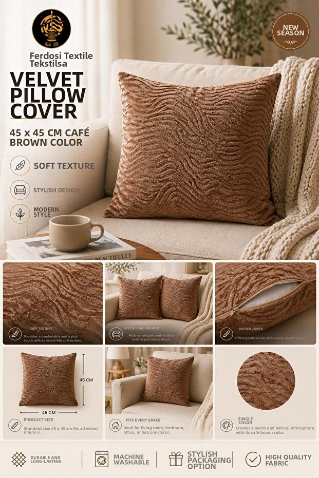 Italian Velvet Brown Throw Pillow Cover Gold Leaf Gilded Woven Decorative Cushion Pillow Case