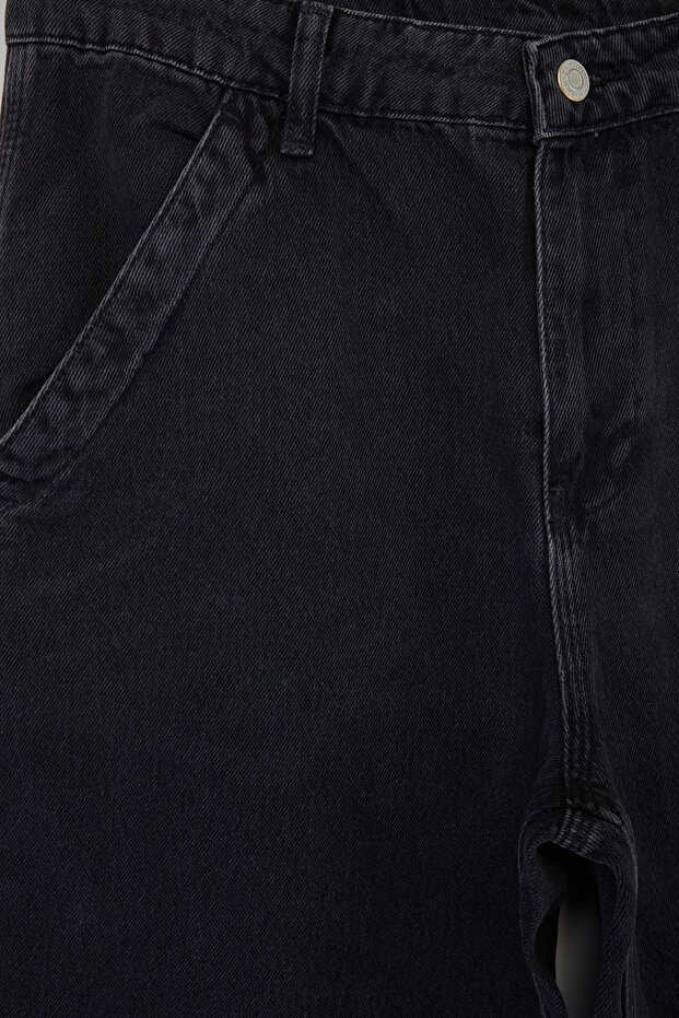 Siyah Regular Fit/Normal Kalıp Kot Şort & Bermuda TMNSS26SR00031 - 5