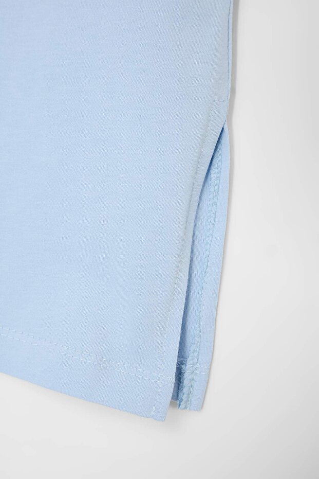 Kahverengi-Beyaz-Mavi 3'lü Paket Oversize Basic Büyük Beden T-shirt TBBSS26BF00025 - 12