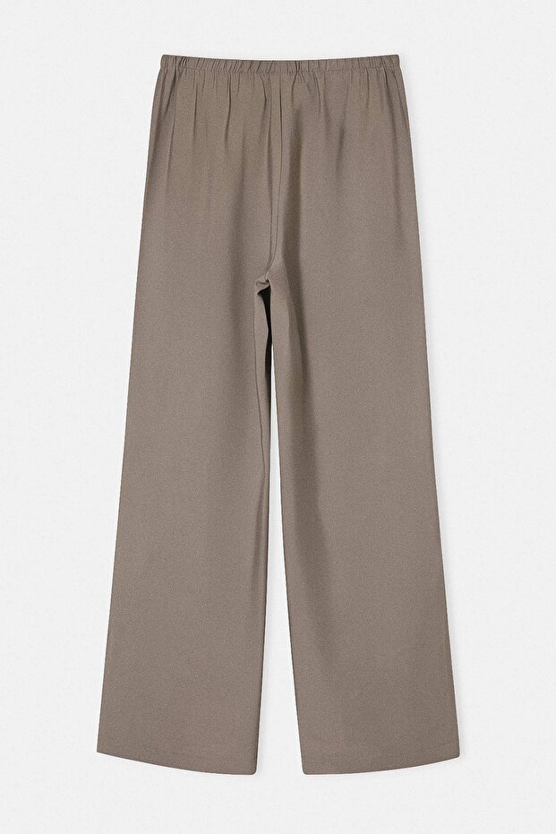 Vizon Modal Beli Lastikli Wideleg Geniş Paça Pantolon TWOSS26PL00105 - 9