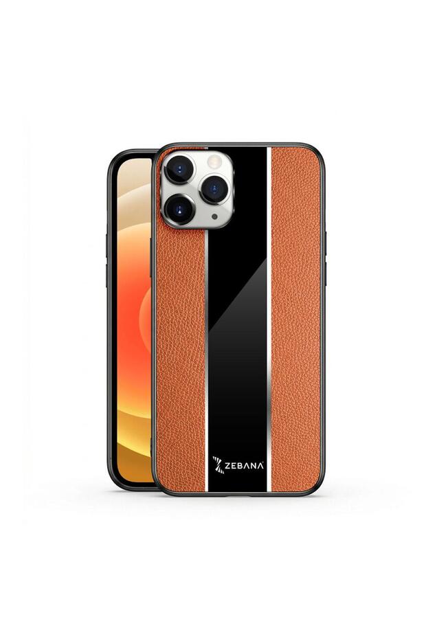 Apple iPhone 12 Pro Max Compatible Case Zebana Premium Leather Case Brown