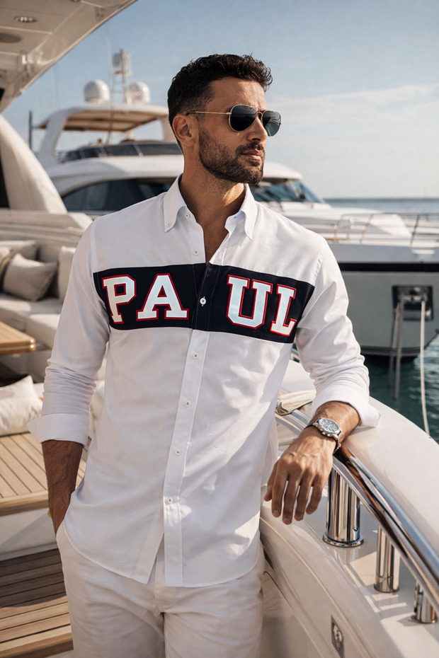 Pieced Model Oxford Fabric 100% Cotton Men's Shirt