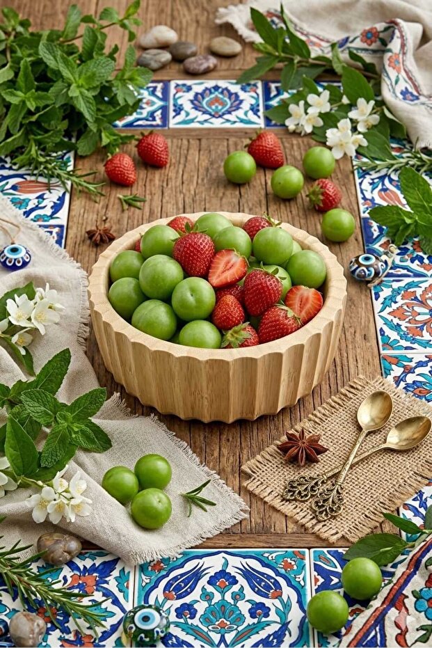 وعاء دائري من الخيزران مقاس 18 سم bmb131