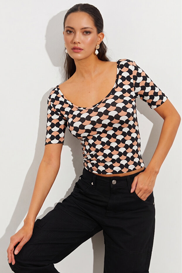 Women's Multi Patterned Blouse App1224