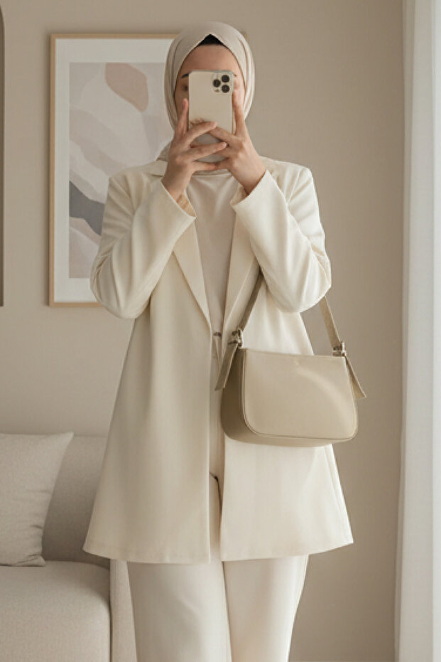 010172 Flat Baguette Shoulder Bag - Çağla