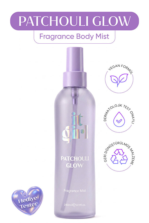 It Girl Patchouli Glow Body Mist Vücut Spreyi 240 ml – Paçuli ve Vanilya Kokusu