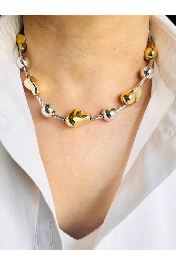 Big Baroque Mix Ball Necklace 45 cm
