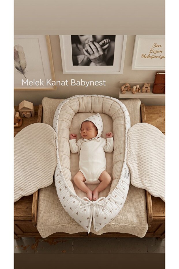 Cotton Organic Babynest Baby Nest - Angel Wing Design Muslin Sleeping Set