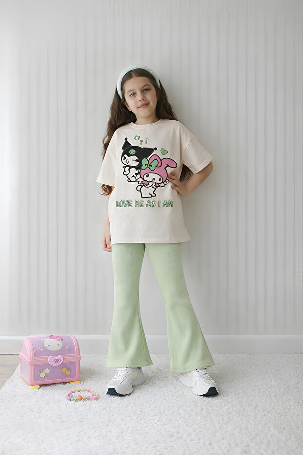 Girl's Full-Fit Top Oversize Bottom Leggings Kur Melo Design34 Bottom Top Set