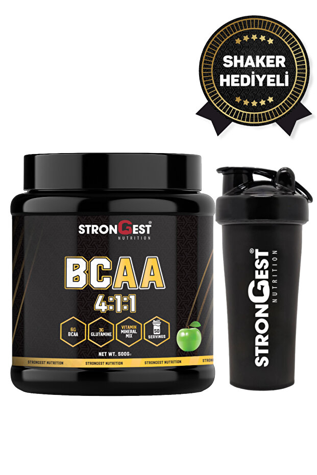 Strongest Nutrition Bcaa 4.1.1 Yeşil Elma Aromalı 500 gr 50 Servis