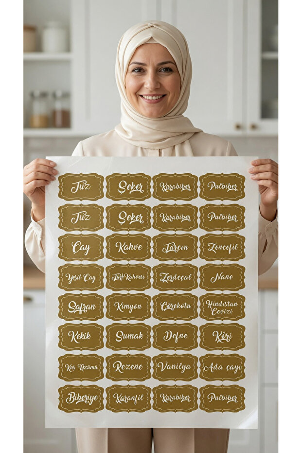 Gold Spice Jar Sticker Set