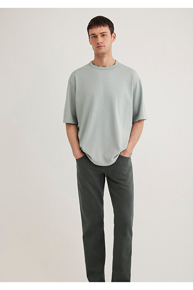Green Basic T-Shirt Loose Fit / Loose Relaxed Cut 0612595-70148