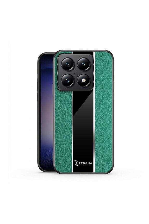 Xiaomi Mi 14t Compatible Case Zebana Premium Leather Case Green