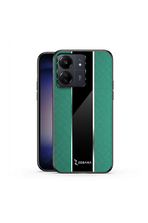 Xiaomi Poco C65 Compatible Case Zebana Premium Leather Case Green