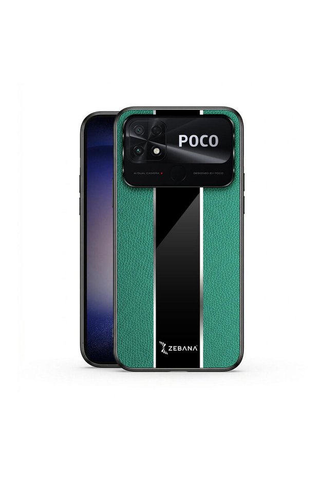Xiaomi Poco C40 Compatible Case Zebana Premium Leather Case Green