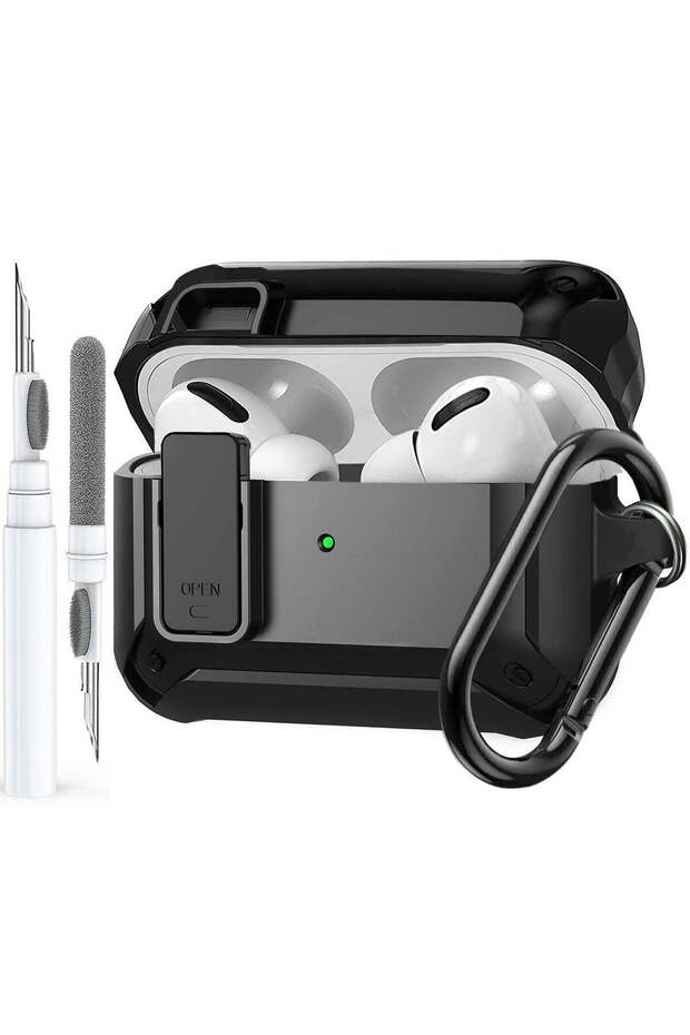 Airpods Pro 3 Case 2025,Rugged Armor Shockproof with Lock Clip