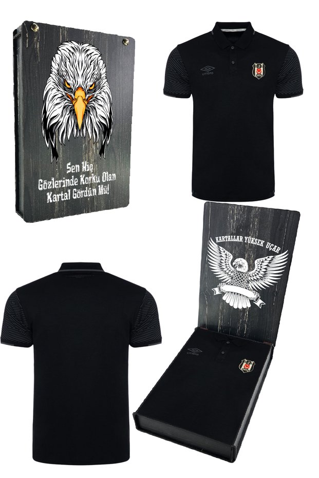 Polo Neck Licensed Black T-Shirt - Wooden Box