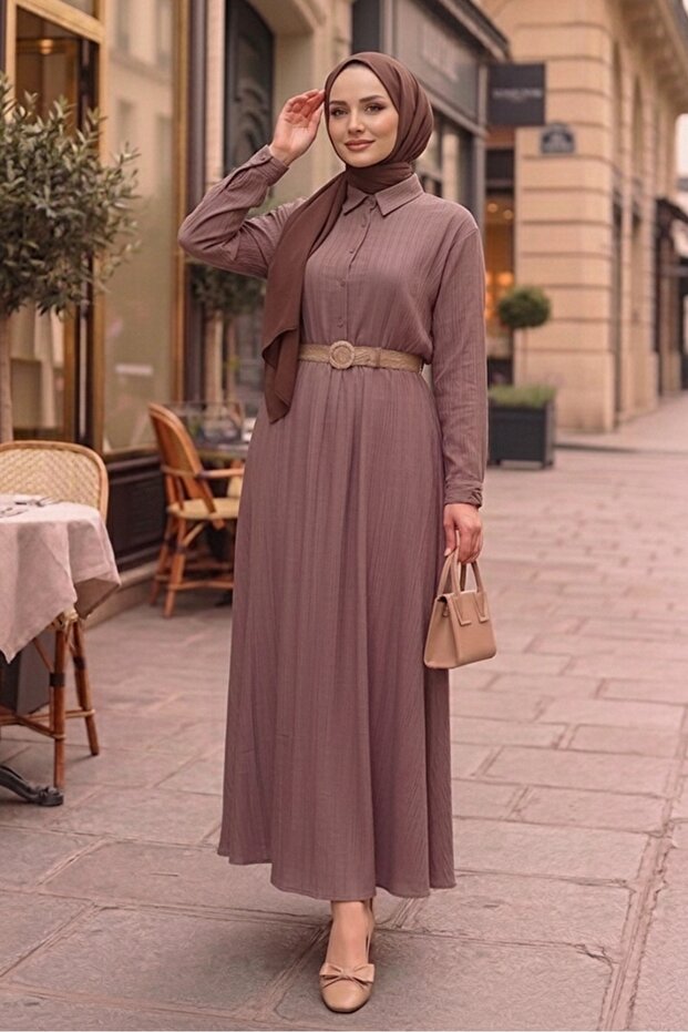 Wicker Belted Double Set 1687 - Light Brown
