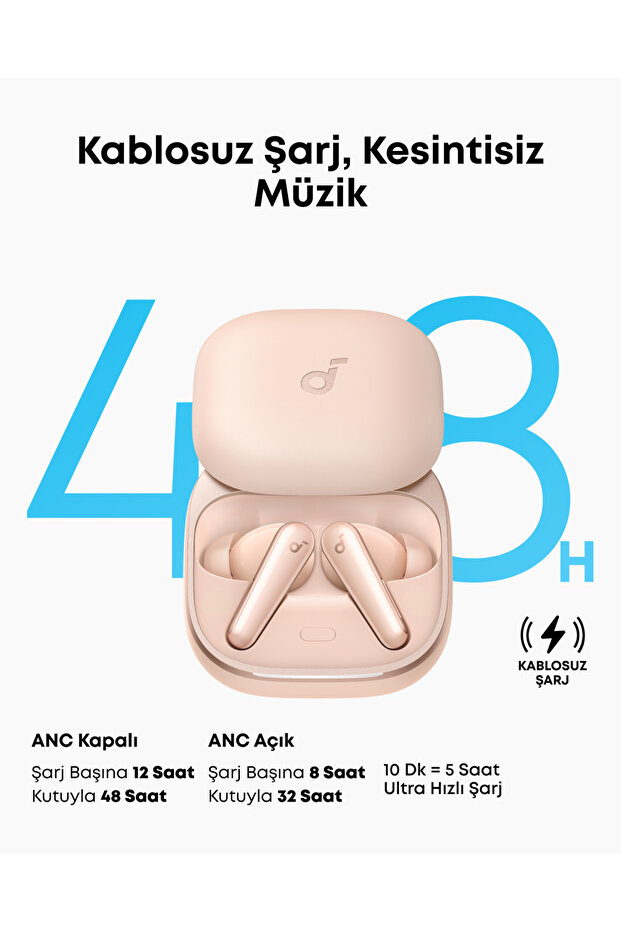 Soundcore Liberty 5 Kulak İçi Bluetooth Kulaklık, Gerçek Zamanlı Gürültü Engelleme, Pembe - A3957 - 6