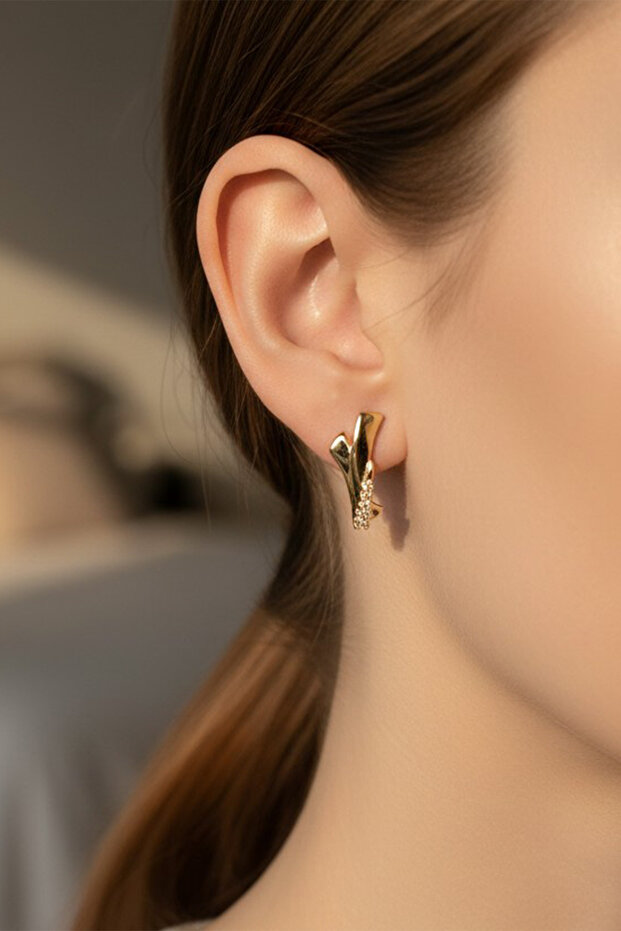 Style Pearl/Xuping Jewelry Minimal Zircon Stone Earring